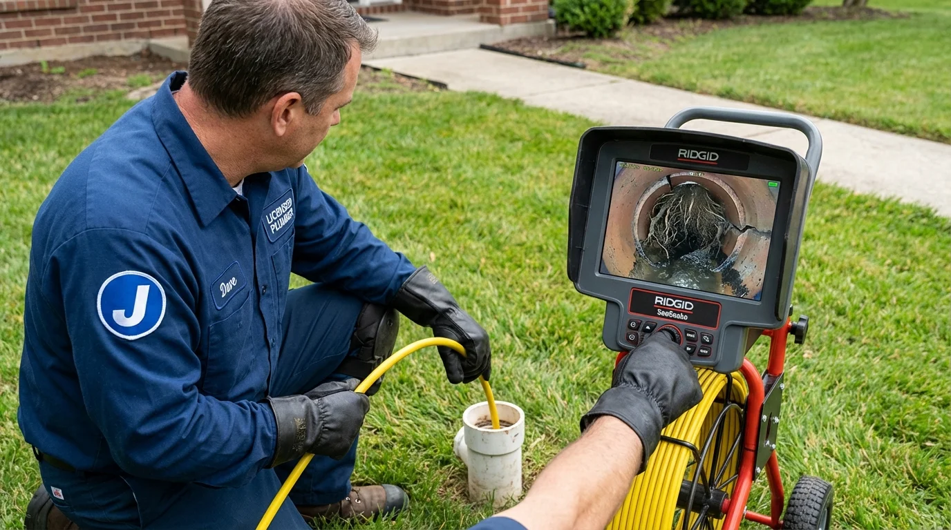 Sewer camera inspection being performed by Johns Plumbing LLC in Royal City