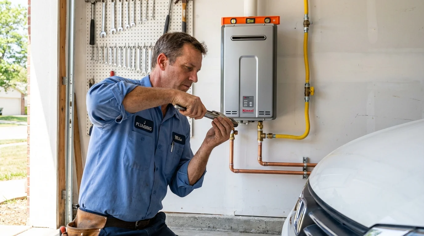 Tankless water heater installation by a Johns Plumbing LLC plumber in Royal City